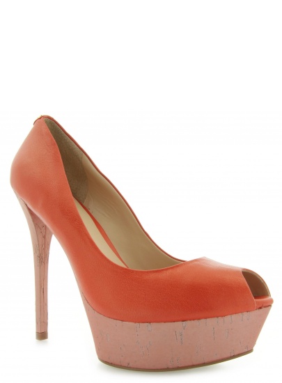 CZÓŁENKA GUESS GABRA SPUNTATO OPEN TOE LEAT ORANGE