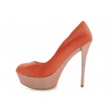 CZÓŁENKA GUESS GABRA SPUNTATO OPEN TOE LEAT ORANGE