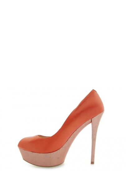 CZÓŁENKA GUESS GABRA SPUNTATO OPEN TOE LEAT ORANGE