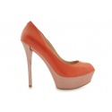 CZÓŁENKA GUESS GABRA SPUNTATO OPEN TOE LEAT ORANGE
