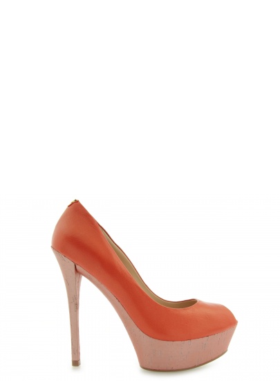 CZÓŁENKA GUESS GABRA SPUNTATO OPEN TOE LEAT ORANGE
