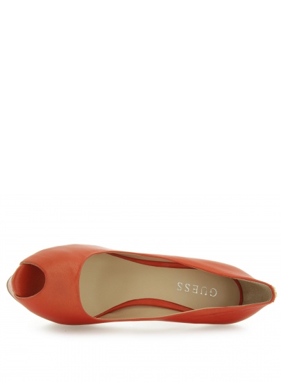 CZÓŁENKA GUESS GABRA SPUNTATO OPEN TOE LEAT ORANGE