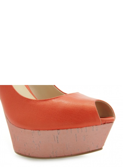 CZÓŁENKA GUESS GABRA SPUNTATO OPEN TOE LEAT ORANGE
