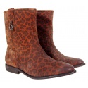 BOTKI GUESS VIVAN PRINTED SUEDE BOOTIE BROWN