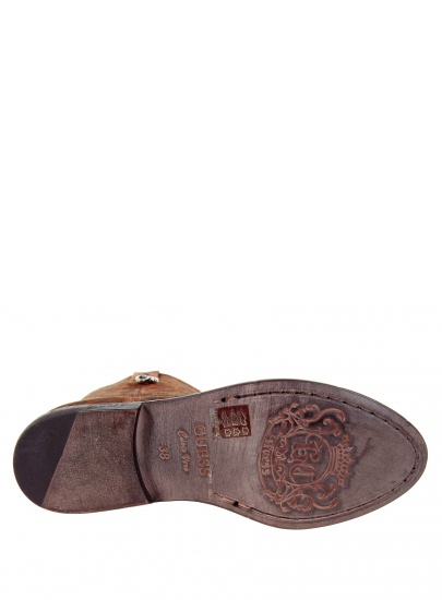 BOTKI GUESS VIVAN PRINTED SUEDE BOOTIE BROWN
