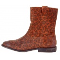 BOTKI GUESS VIVAN PRINTED SUEDE BOOTIE BROWN