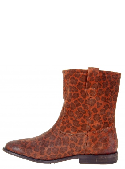 BOTKI GUESS VIVAN PRINTED SUEDE BOOTIE BROWN