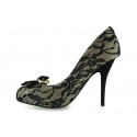 CZÓŁENKA GUESS REETAH 2 DECOLLETE PUMP FABRIC BLACK TAN