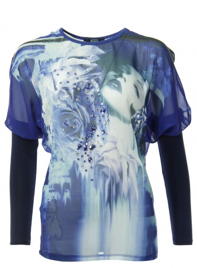 BLUZKA GUESS BY MARCIANO T-SHIRT BOAT NECK LONG SLEEVE