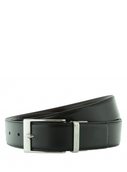 Pasek TOMMY HILFIGER Gift Box Nappa Leather Adjustable Black Dark Brown