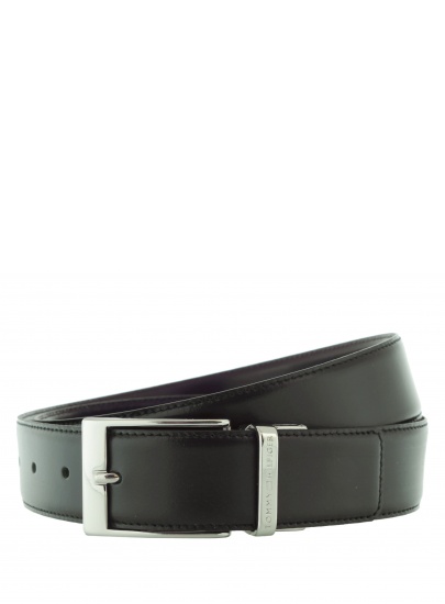 Pasek TOMMY HILFIGER Gift Box Nappa Leather Adjustable Black Dark Brown
