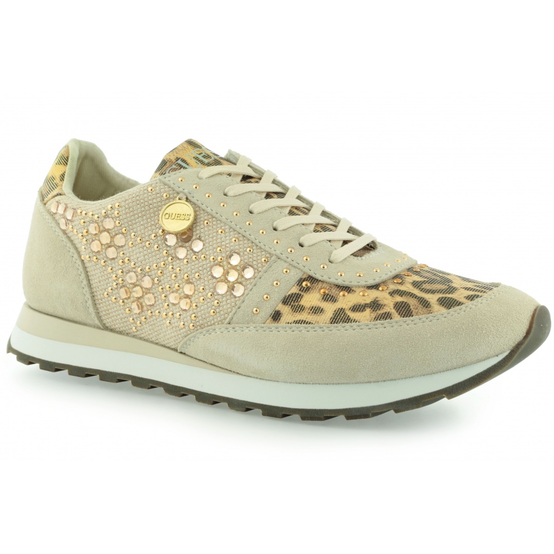 PÓŁBUTY SPORTOWE GUESS GLORY SNEAKER PRINTED FABRIC BEIGO