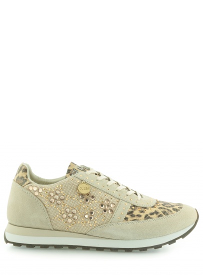 PÓŁBUTY SPORTOWE GUESS GLORY SNEAKER PRINTED FABRIC BEIGO