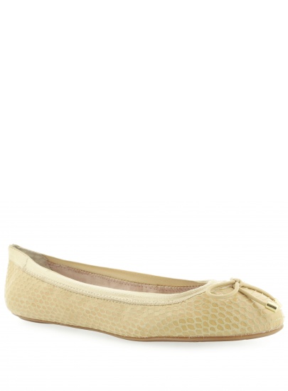 BALERINY DONNA KARAN BELLA BOW EMBOSSED SNAKE SAND