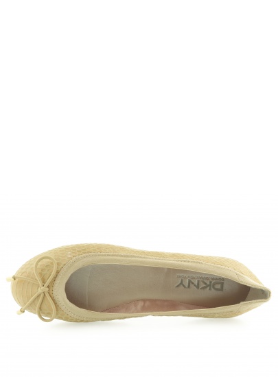 BALERINY DONNA KARAN BELLA BOW EMBOSSED SNAKE SAND