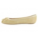 BALERINY DONNA KARAN BELLA BOW EMBOSSED SNAKE SAND