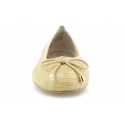 BALERINY DONNA KARAN BELLA BOW EMBOSSED SNAKE SAND