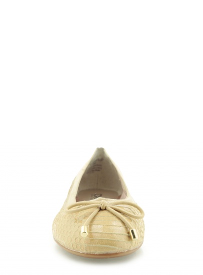 BALERINY DONNA KARAN BELLA BOW EMBOSSED SNAKE SAND
