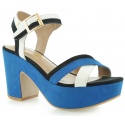 SANDAŁY LOVE MOSCHINO SANDALO MIX NERO BLUE BIANCO