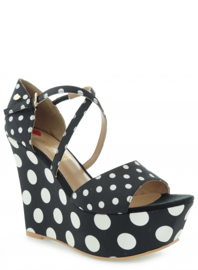 SANDAŁY LOVE MOSCHINO SANDALO POIS NERO BIANCO