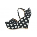 SANDAŁY LOVE MOSCHINO SANDALO POIS NERO BIANCO