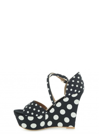SANDAŁY LOVE MOSCHINO SANDALO POIS NERO BIANCO