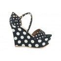 SANDAŁY LOVE MOSCHINO SANDALO POIS NERO BIANCO