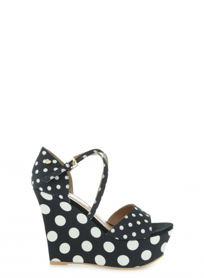 SANDAŁY LOVE MOSCHINO SANDALO POIS NERO BIANCO