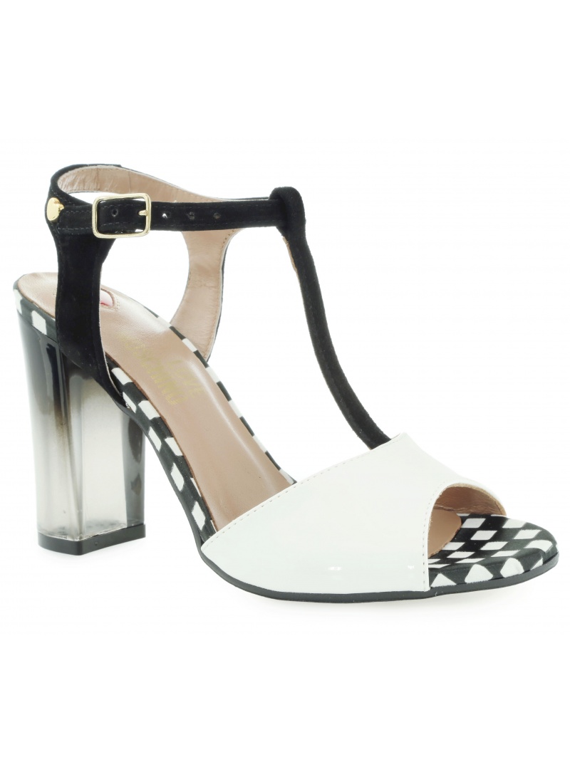 SANDAŁY LOVE MOSCHINO JA16579C0ZJO210A NEGRO BIANCO