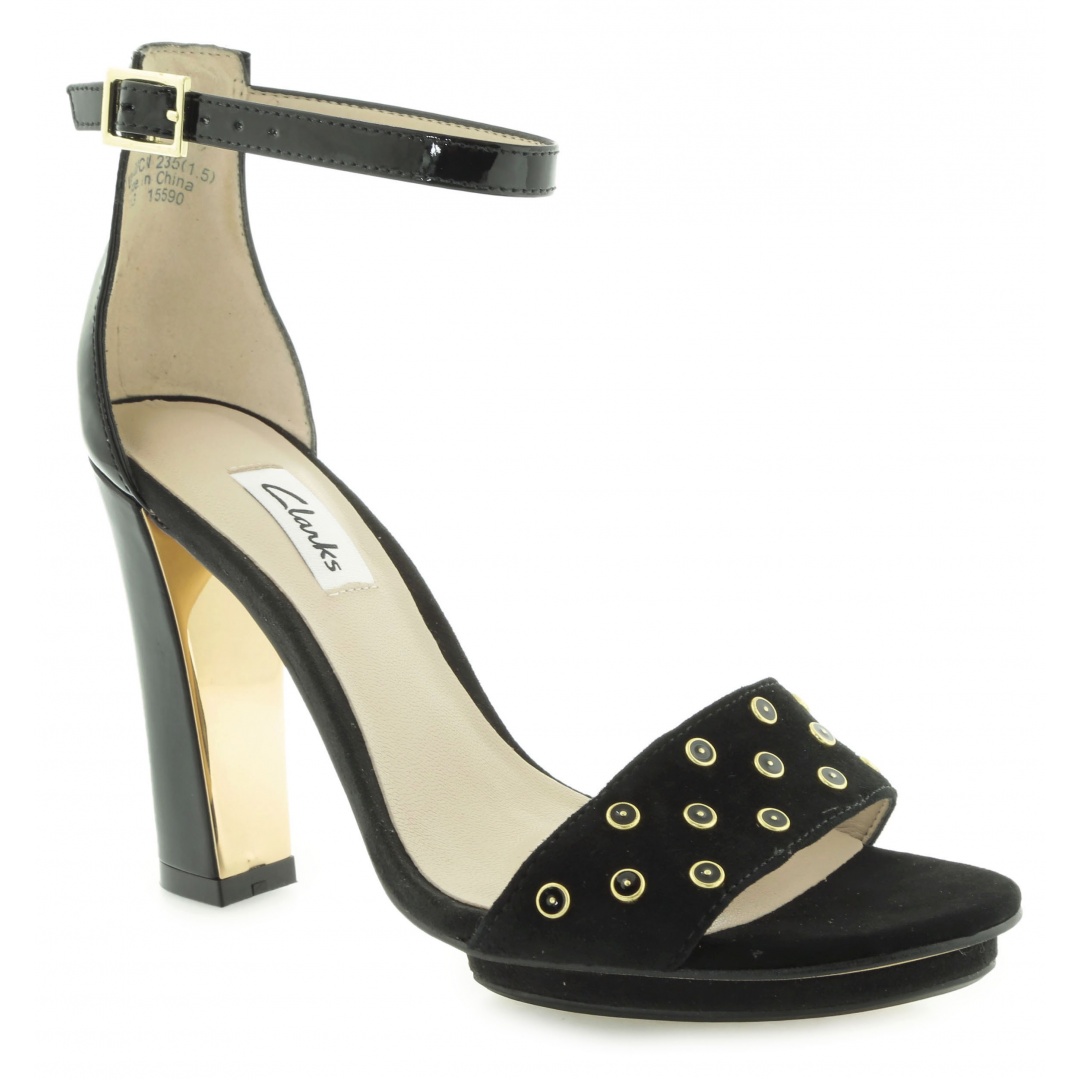 SANDAŁY CLARKS SPICED CURTAIN BLACK SUEDE