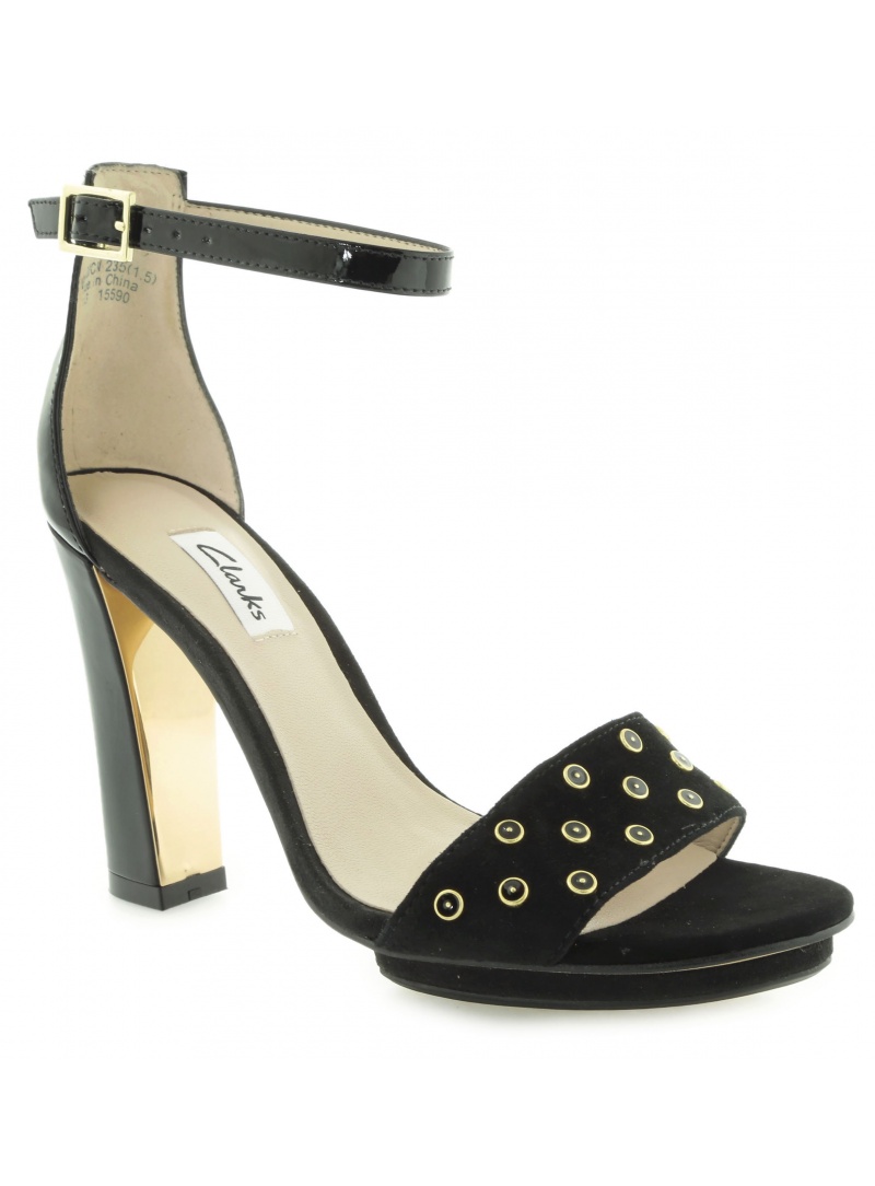 SANDAŁY CLARKS SPICED CURTAIN BLACK SUEDE