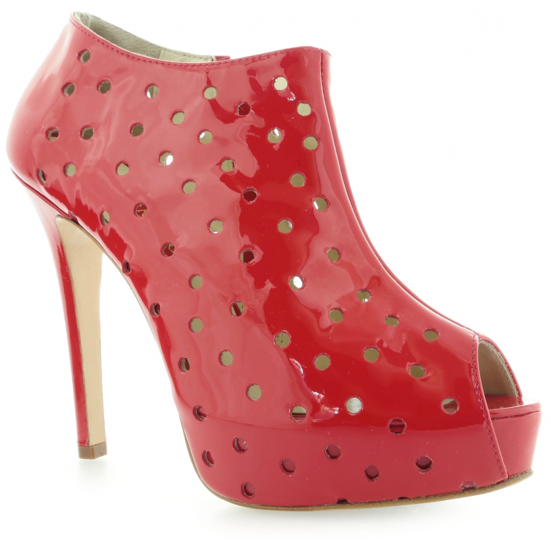 BOTKI VALENTINO SPUNTATINA 1/2 VITELLO VERNICE ART. 5082 ROSSO
