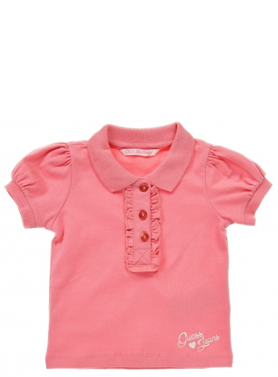BLUZKA GUESS SHORT SLEEVE POLO CORAL PINK