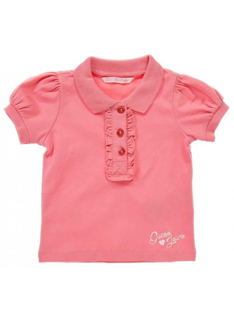 BLUZKA GUESS SHORT SLEEVE POLO CORAL PINK