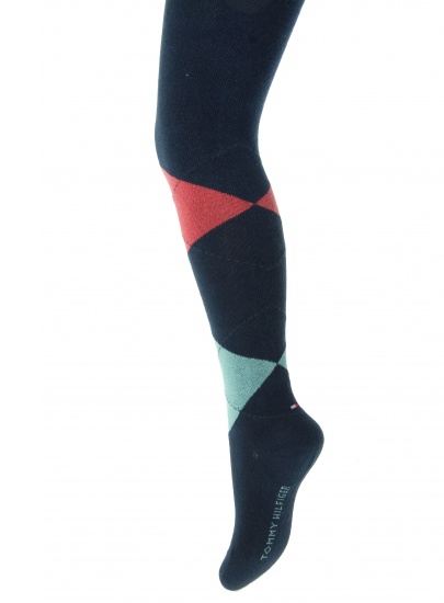 Rajstopy TOMMY HILFIGER Kids Blowup Argyle Tights 563 Midnight Blue (1-Pak)