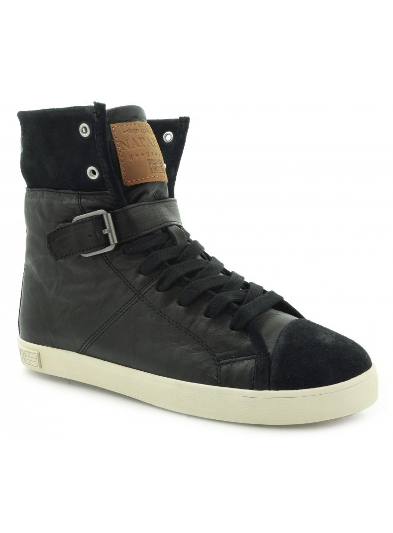 TRAMPKI NAPAPIJRI JADA LEATHER SILK SUEDE BLACK