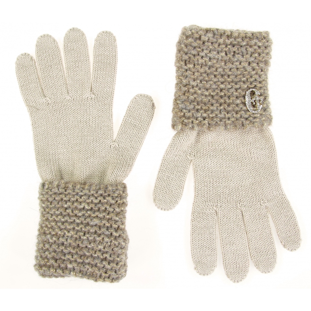 RĘKAWICZKI CONTE OF FLORENCE KNITTED GLOVES LIGHT BROWN