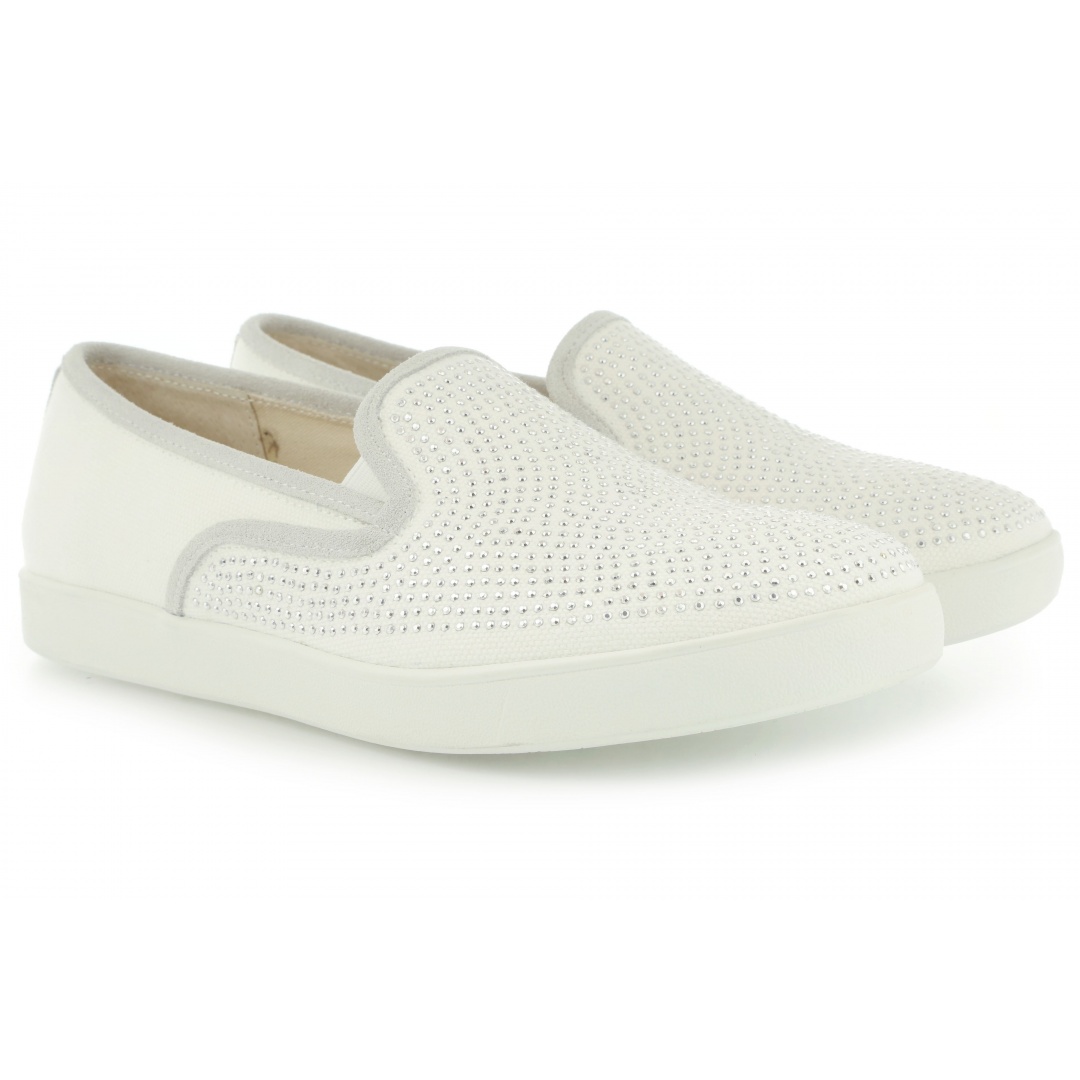 PÓŁBUTY LIU JO SLIP-ON MARY WHITE COTTON