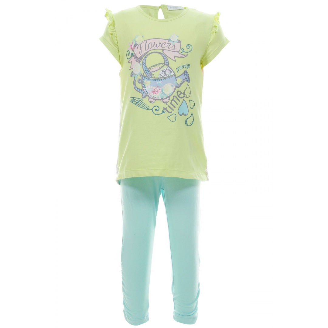 KOMPLET TUNIKA I LEGGINSY PRIMIGI COMPLETO T-SHIRT CON LEGGINGS LIMELIGHT
