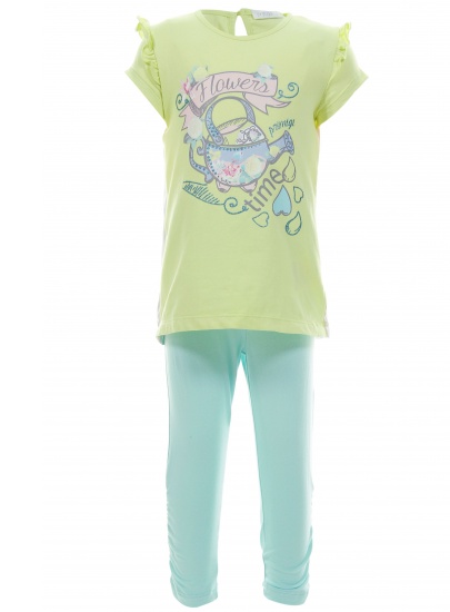 KOMPLET TUNIKA I LEGGINSY PRIMIGI COMPLETO T-SHIRT CON LEGGINGS LIMELIGHT