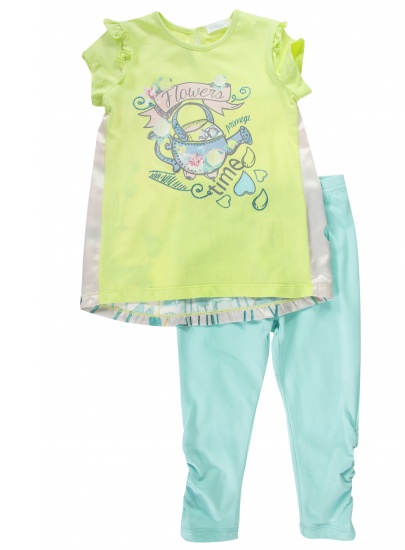 KOMPLET TUNIKA I LEGGINSY PRIMIGI COMPLETO T-SHIRT CON LEGGINGS LIMELIGHT