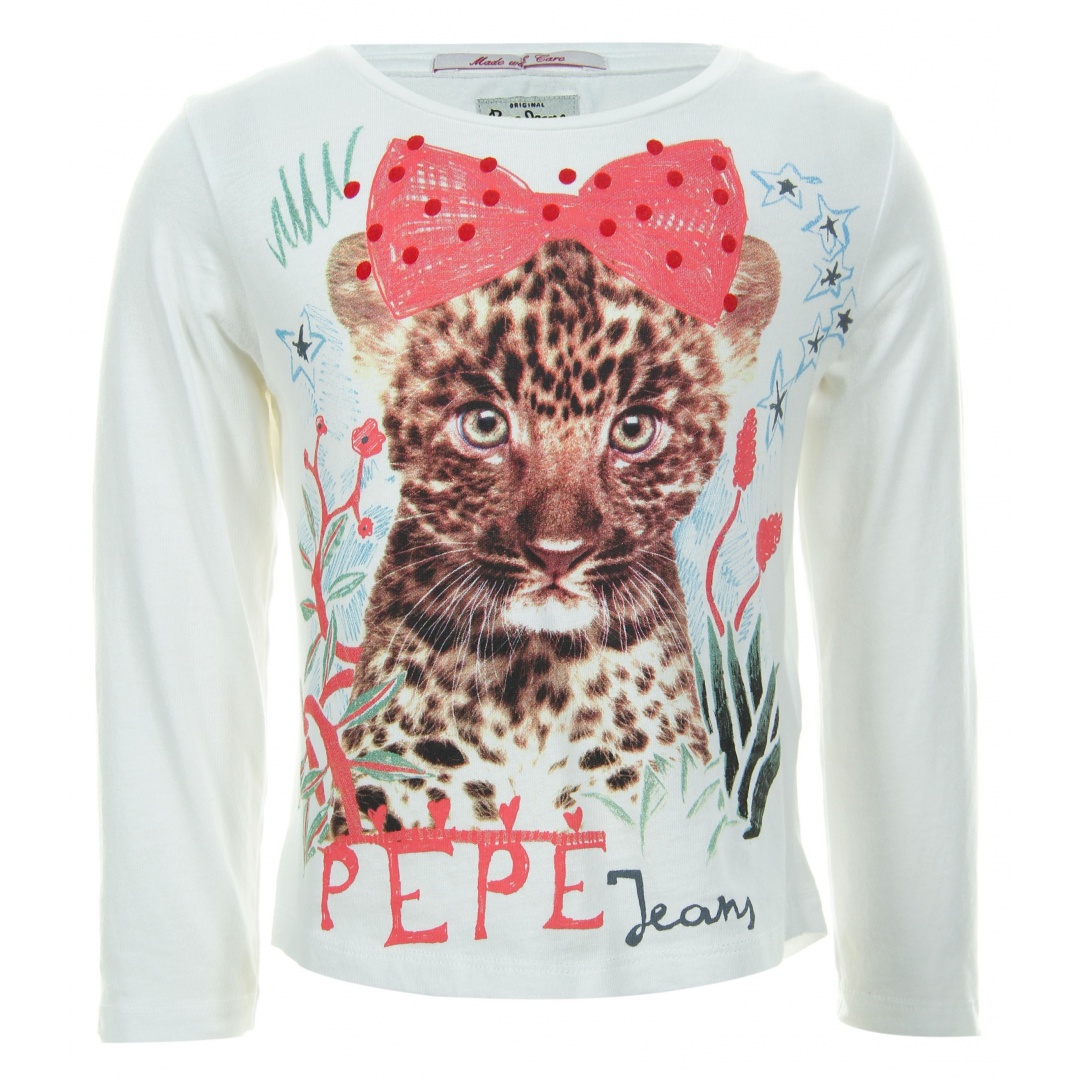 BLUZKA PEPE JEANS TRICIA PG500797 KIDS OFF WHITE