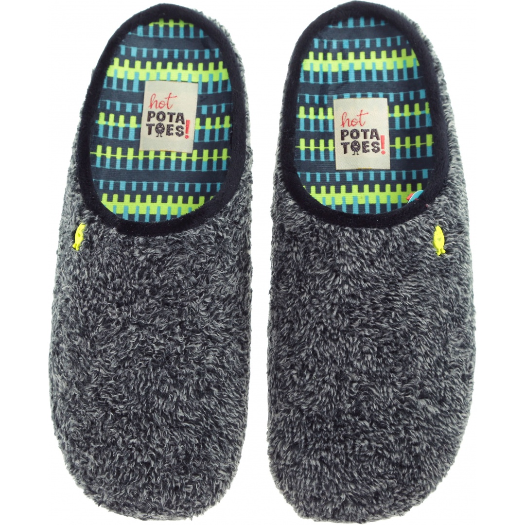 KAPCIE MĘSKIE HOT POTATOES BY GIOSEPPO 46800 GREY - Domowe