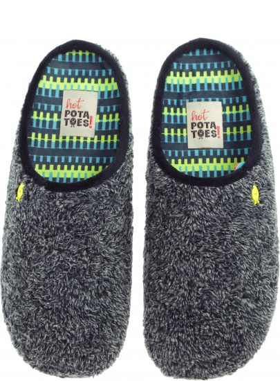 KAPCIE MĘSKIE HOT POTATOES BY GIOSEPPO 46800 GREY - Domowe