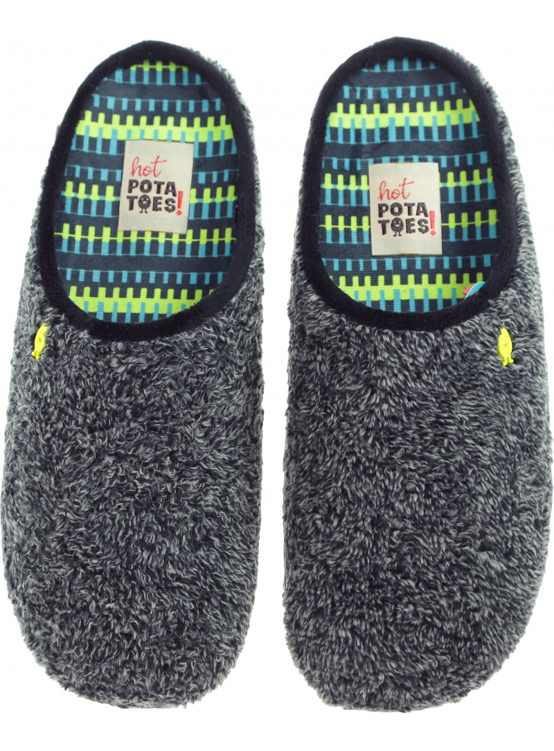 KAPCIE MĘSKIE HOT POTATOES BY GIOSEPPO 46800 GREY - Domowe