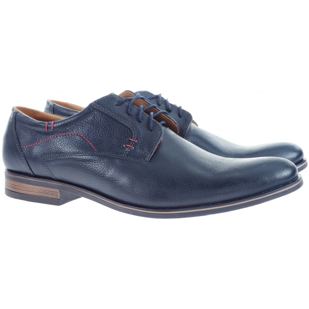 GRANATOWE ELEGANCKIE PÓŁBUTY TIM TM885 - Półbuty