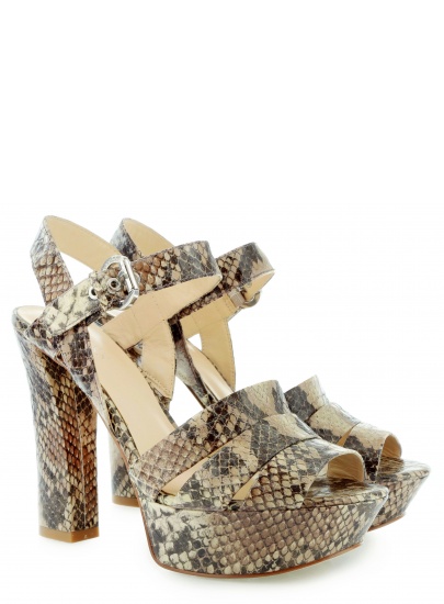 SANDAŁY GUESS PEGANA2 SANDALO LEATHER BEIGE - Sandały