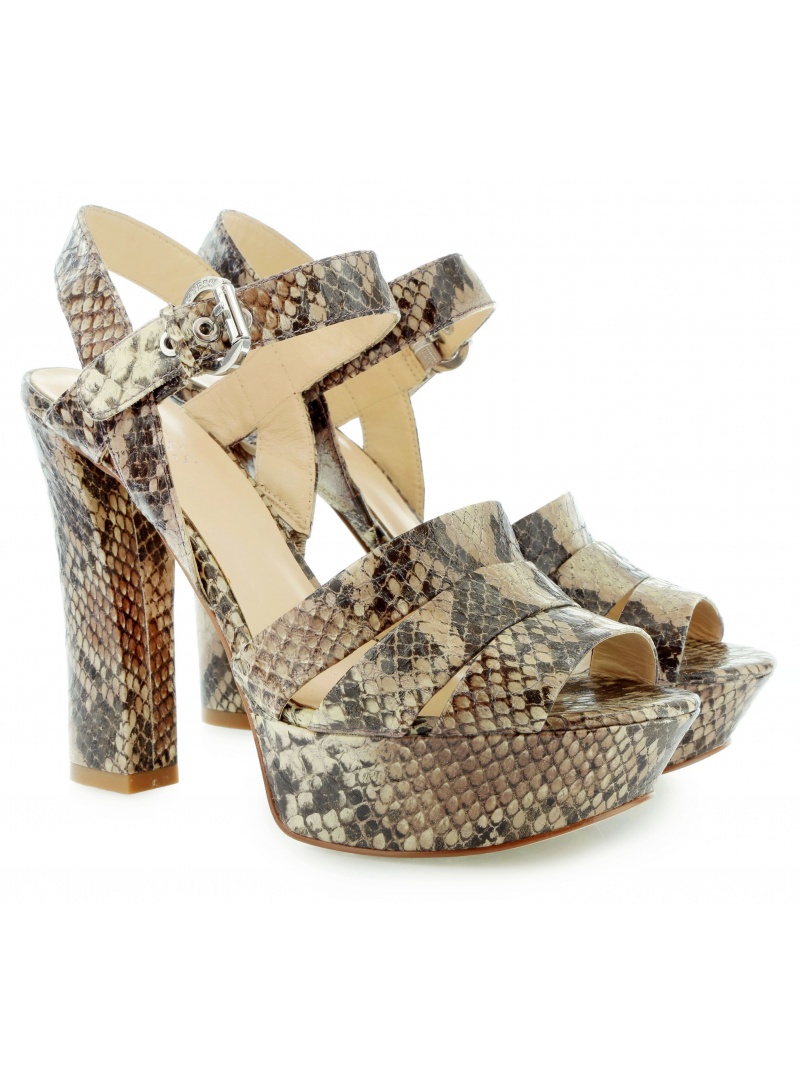 SANDAŁY GUESS PEGANA2 SANDALO LEATHER BEIGE - Sandały