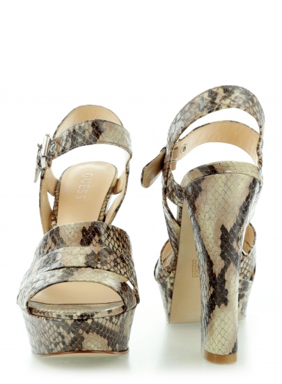 SANDAŁY GUESS PEGANA2 SANDALO LEATHER BEIGE - Sandały