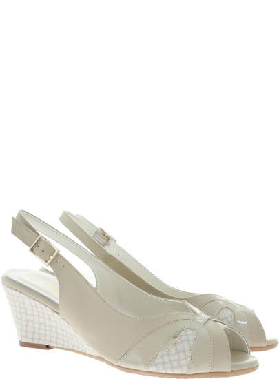 SANDAŁY NA KLINIE ZODIACO 9100 BEIGE - Sandały